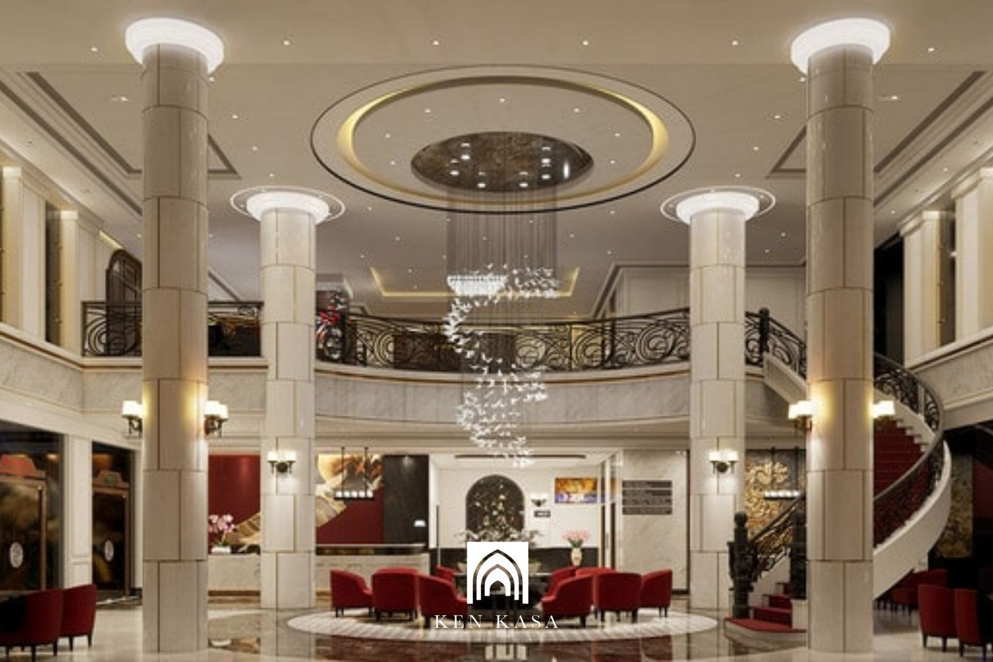 Mẫu thiết kế kh&aacute;ch sạn t&acirc;n cổ điển đẹp kết hợp yếu tố hiện đại